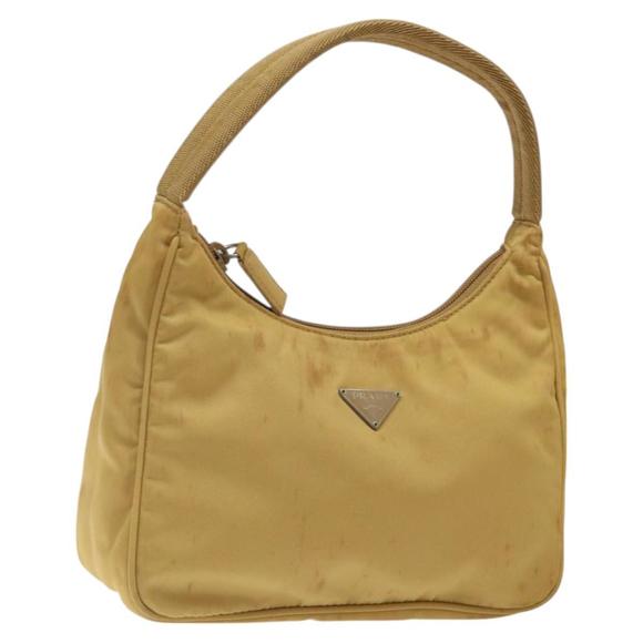 PRADA Hand Bag Nylon Beige Auth 123259 - Picture 1 of 16